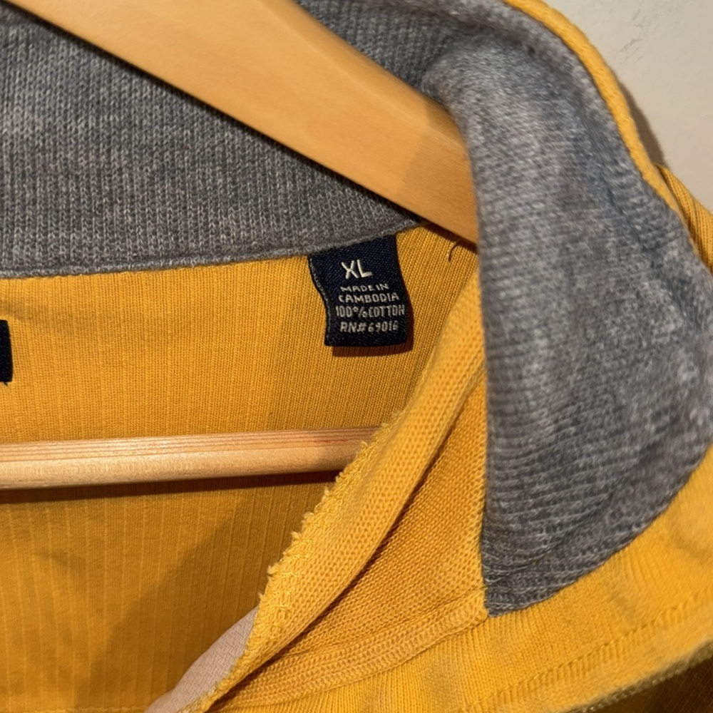 Men’s Consensus 1/4 Zip Yellow Sweater XL 100% Cotton - Picture 3 of 6